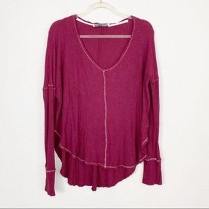 Anthropologie Saturday Sunday Maroon Thermal Top